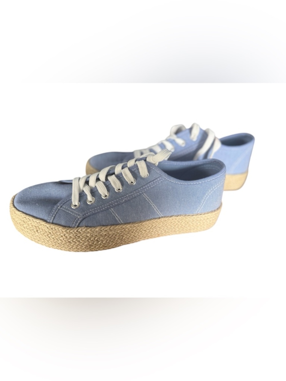 SERR Blue Canvas Espadrille Platform Sneakers Size 8